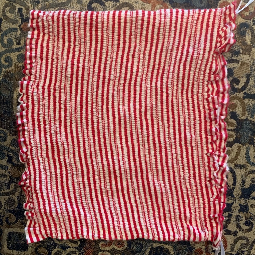 Tube top red and white